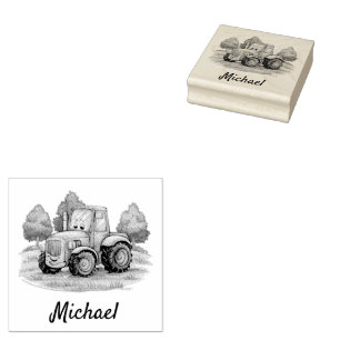 Personalized Tractor Farm  Rubber Stamp