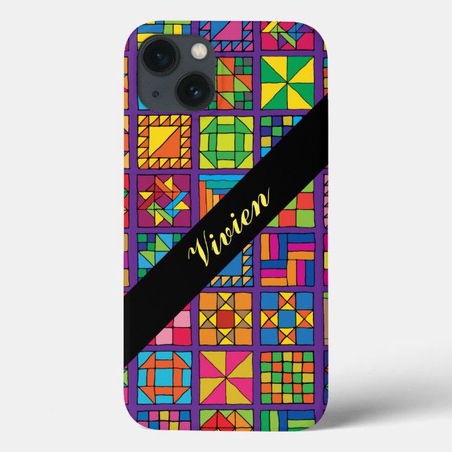 Personalized Traditional Quilt Sampler Case-Mate iPhone Case (Back)