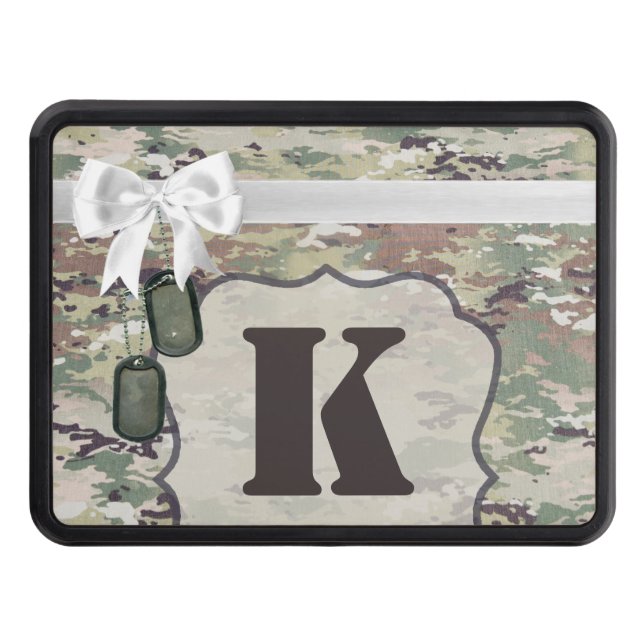 Personalized Trailer Hitch Army OCP Camo Uniform Trailer Hitch Cover (Front)