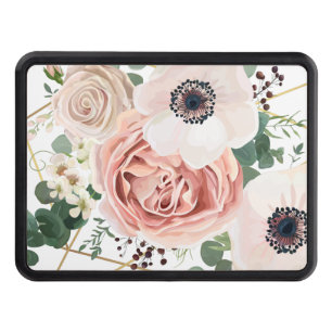 Personalized Trailer Hitch Geometric Garden Rose Trailer Hitch Cover