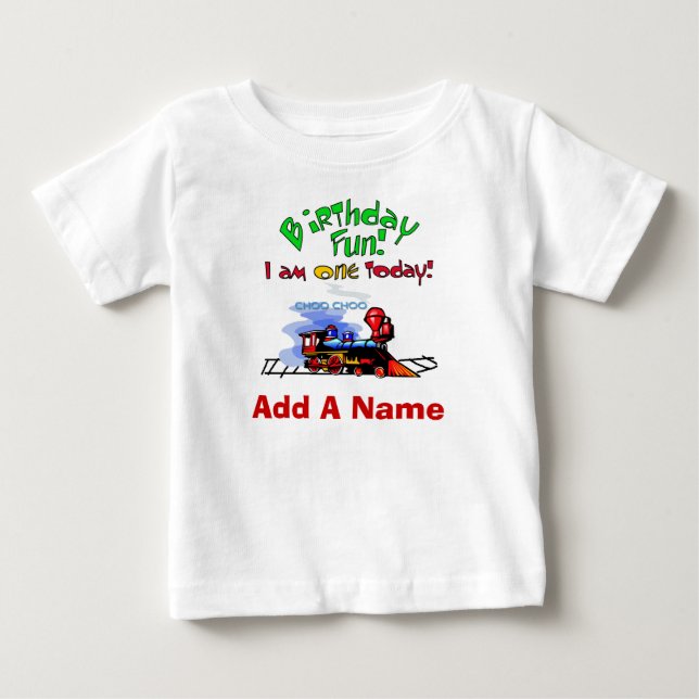 Personalized Train 1st Birthday T-shirt (Front)