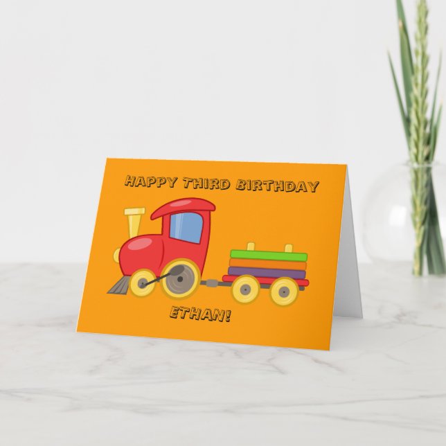 Personalized Train Birthday Card (Front)