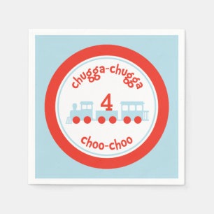 Personalized Train Birthday Party Paper Napkins