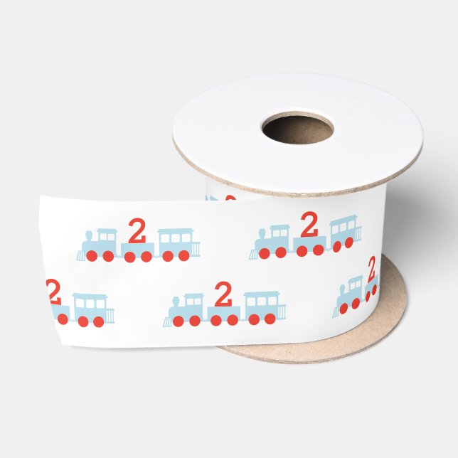 Personalized Train Birthday Party Satin Ribbon (Spool)