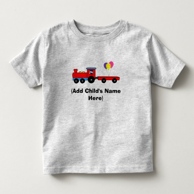 Personalized Train Birthday T-Shirt (Front)