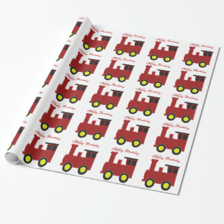 Personalized Train Design Birthday Wrapping Paper