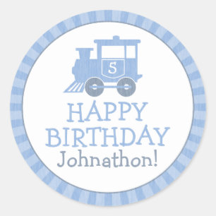 Personalized Train Kids Birthday Stickers