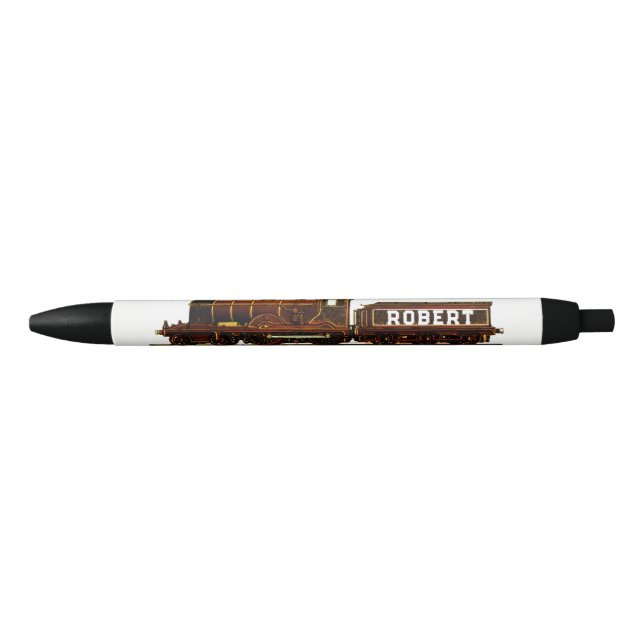 personalized train locomotive black ink pen (Front)