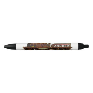 Personalized Train Locomotive Black Ink Pen