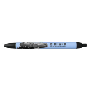 Personalized Train Locomotive Black Ink Pen