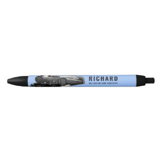 Personalized Train Locomotive Black Ink Pen