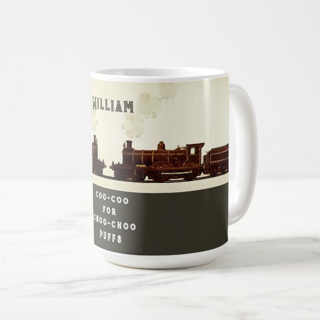 Personalized Train Lover Coffee Mug (Front Right)