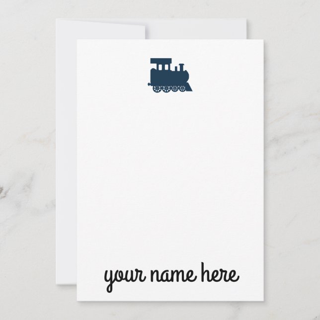 Personalized Train Stationery Notecards for Kids (Front)