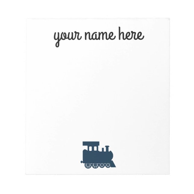 Personalized Train Stationery Notepad for Kids (Front)