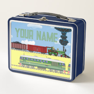 Personalized Trains Metal Lunchbox