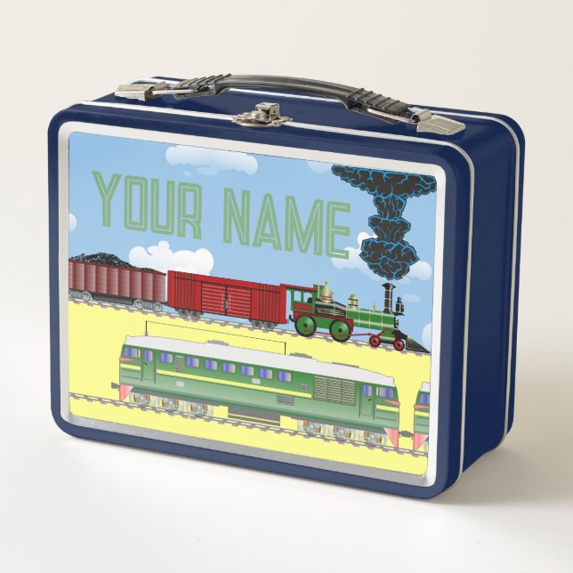 Personalized Trains Metal Lunchbox (Front)