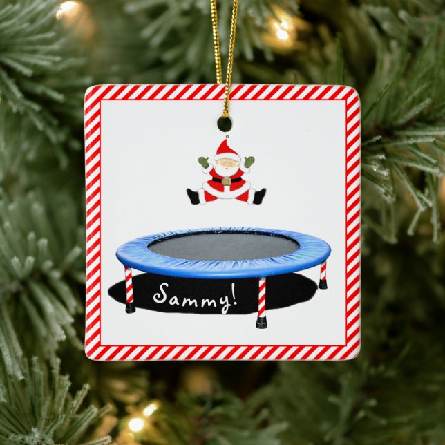 Personalized Trampoline Gymnast  Ceramic Ornament (Tree)