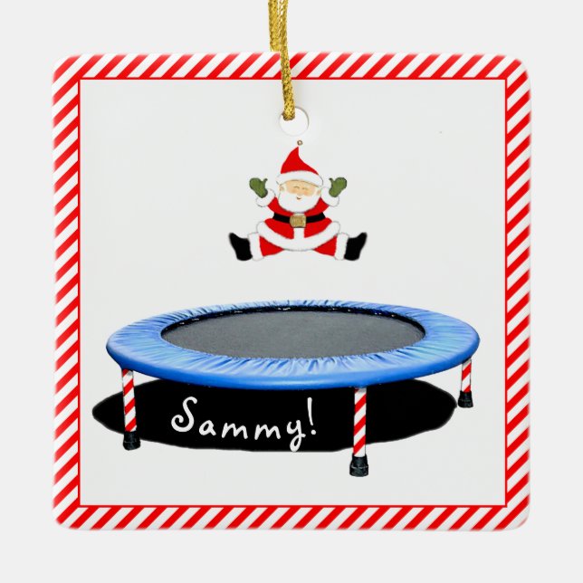 Personalized Trampoline Gymnast  Ceramic Ornament (Front)