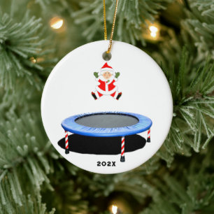 personalized trampoline gymnast ceramic ornament