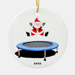 personalized trampolining ceramic ornament