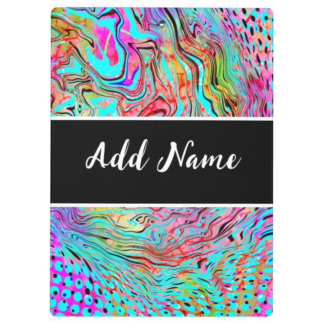Personalized Tranquillity Abstract Fluid Art   Clipboard (Back)