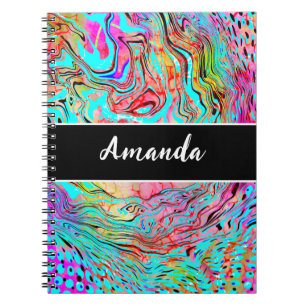 Personalized Tranquillity Abstract Fluid Art Notebook