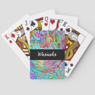 Personalized Tranquillity Abstract Fluid Art   Playing Cards