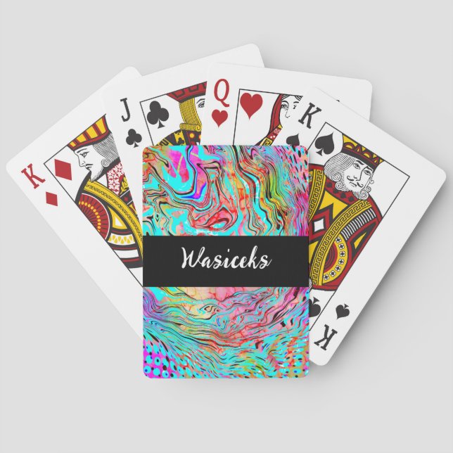 Personalized Tranquillity Abstract Fluid Art   Playing Cards (Back)