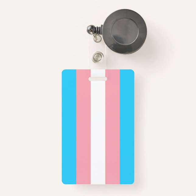 Personalized Transgender Flag Badge (Front with Retractable)