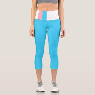 Personalized Transgender Flag Capri Leggings