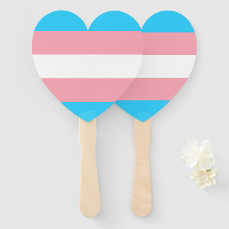 Personalized Transgender Flag Hand Fan