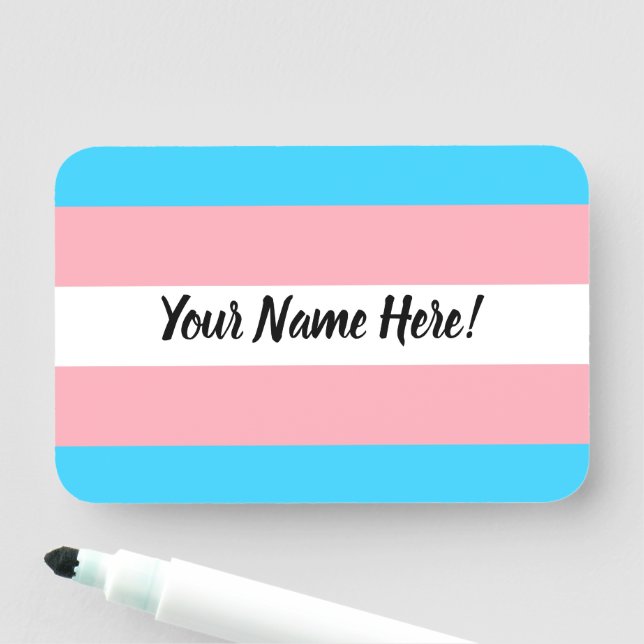 Personalized Transgender Flag Name Tag (In Situ)