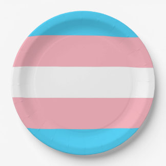 Personalized Transgender Flag Paper Plate