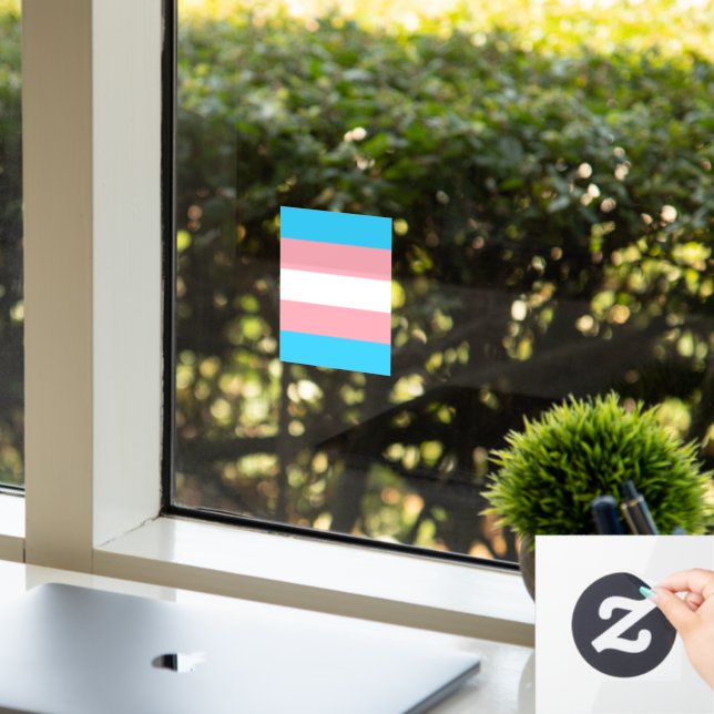 Personalized Transgender Flag Window Cling (Office)