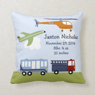 Personalized Transportation Pillow Keepsake
