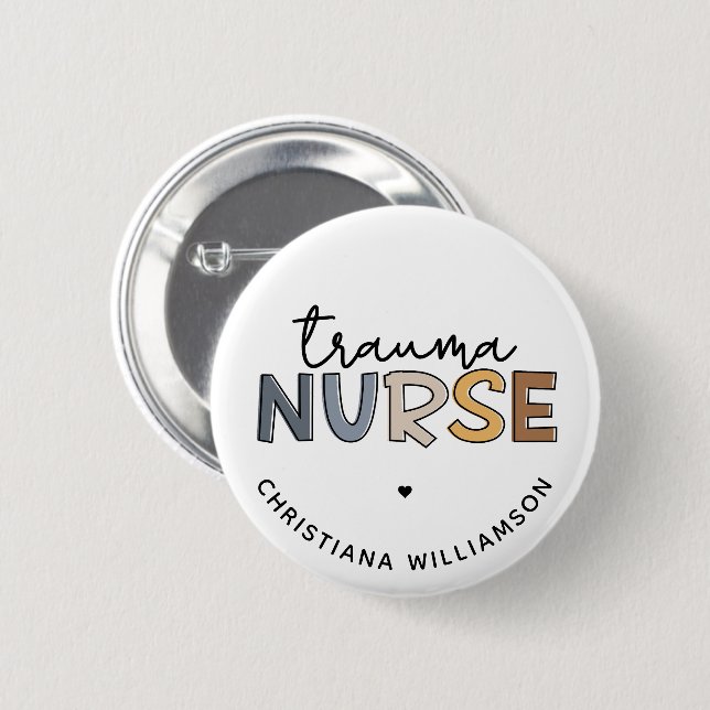 Personalized Trauma Nurse Trauma Nursing Gifts 2 Inch Round Button (Front & Back)