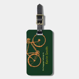 personalized travel bike-themed luggage tag