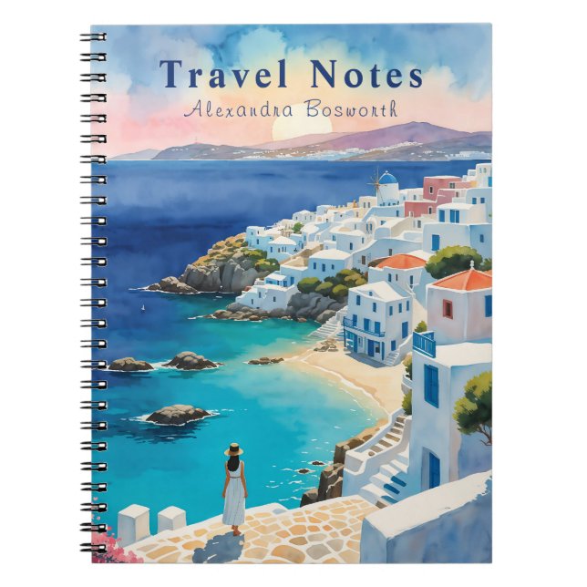 Personalized Travel Greece Notebook - (Front)