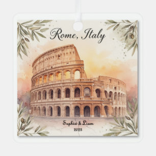 Personalized Travel Honeymoon or Vacation Keepsake Metal Ornament