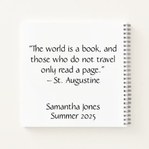 Personalized Travel Journal   Custom Adventure Boo