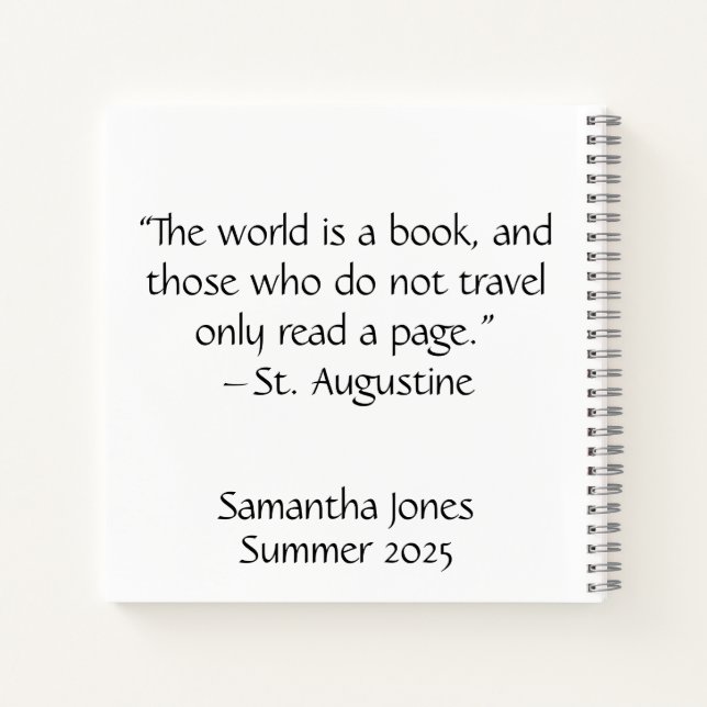 Personalized Travel Journal | Custom Adventure Boo (Back)