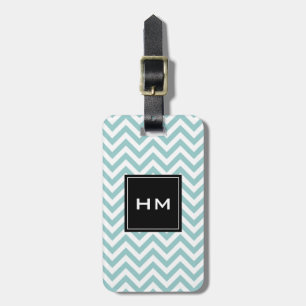 Personalized travel luggage tag   Chevron pattern