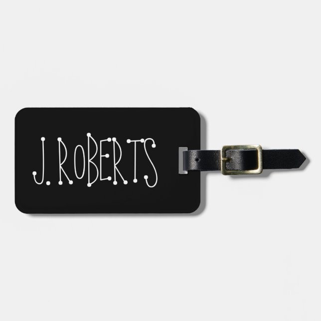 Personalized travel luggage tag with funny letters (Front Horizontal)