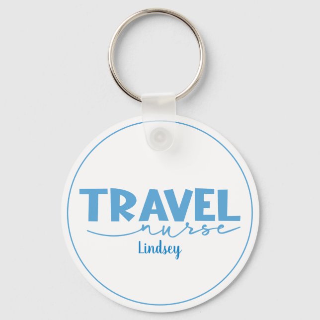 Personalized Travel Nurse Keychain (Front)