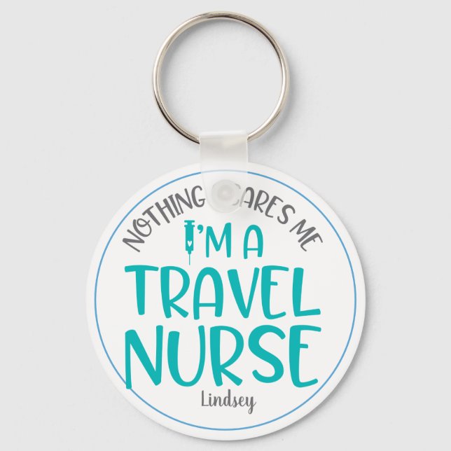 Personalized Travel Nurse Keychain (Front)