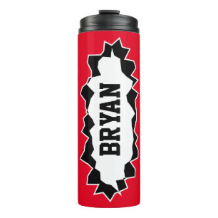 Personalized travel thermal tumbler mug with hole