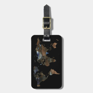 personalized travel world map luggage tag