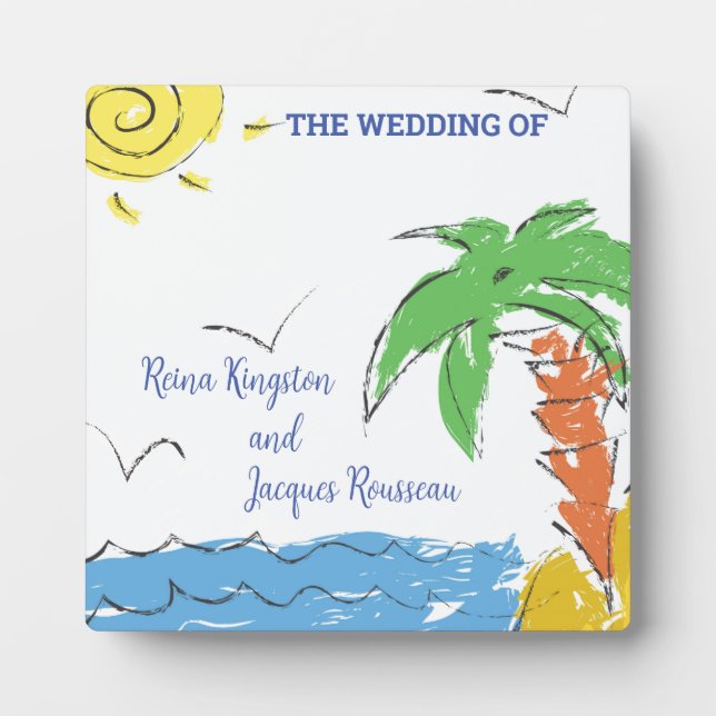 Personalized Treasure beach with palm Plaque (Front)