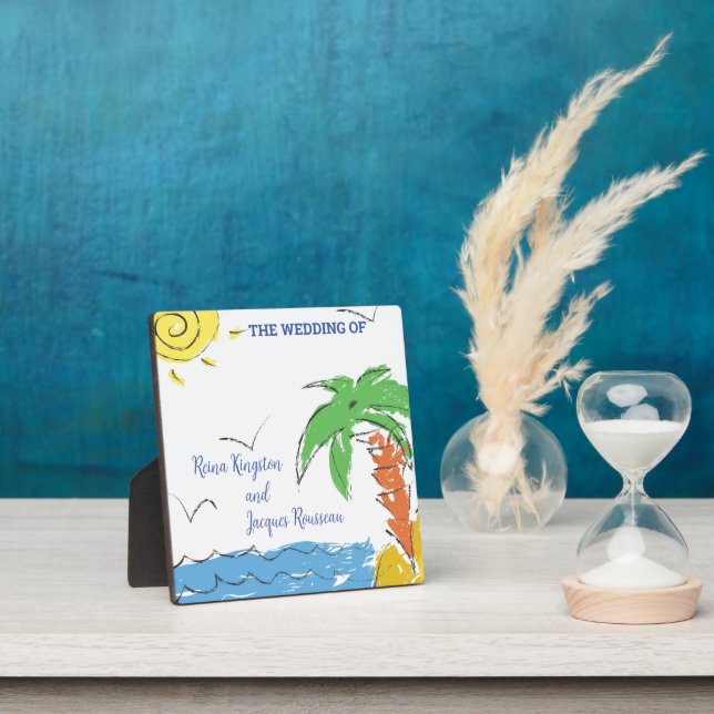 Personalized Treasure beach with palm Plaque (Insitu)