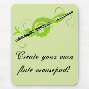 Personalized Treble Clef & Flute Mouse Pad
